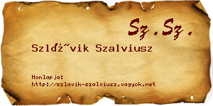 Szlávik Szalviusz névjegykártya
